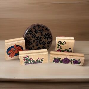 Canadian Maple Rubber Stamp Collection Flowers Floral 1999 Sky Kids Border CMC